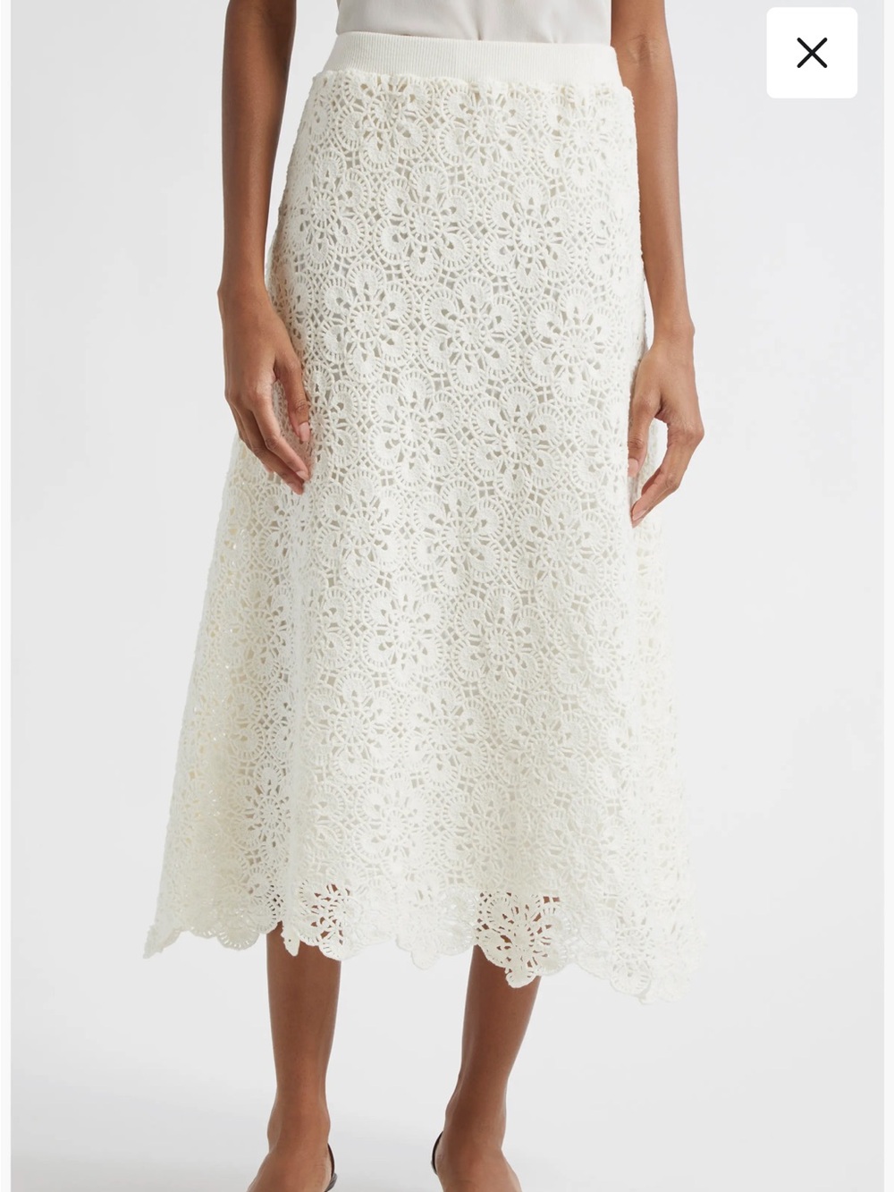 Farm Rio flower crochet skirt